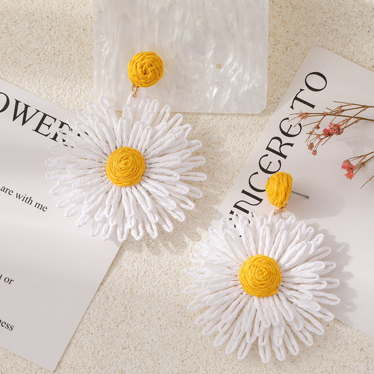 Boho Chic Getaway: Handcrafted Dainty Daisy Ear Drops for Sweet Fresh Vibes