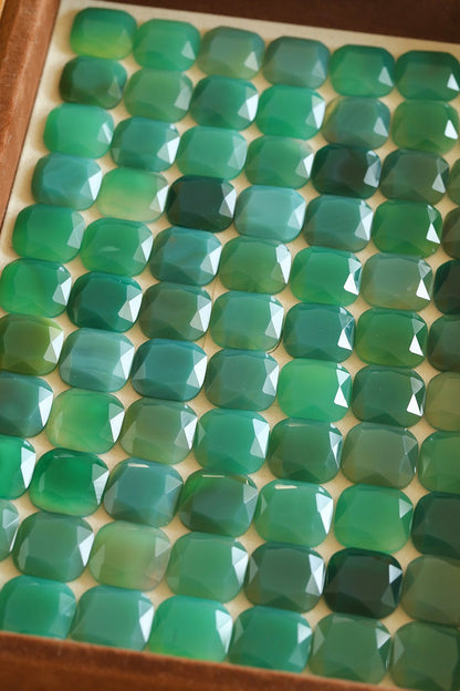 French Vintage Geometric Gemstone Earrings | Agate, White Quartz, Yellow Aventurine & Lapis Lazuli Silver Studs for Women