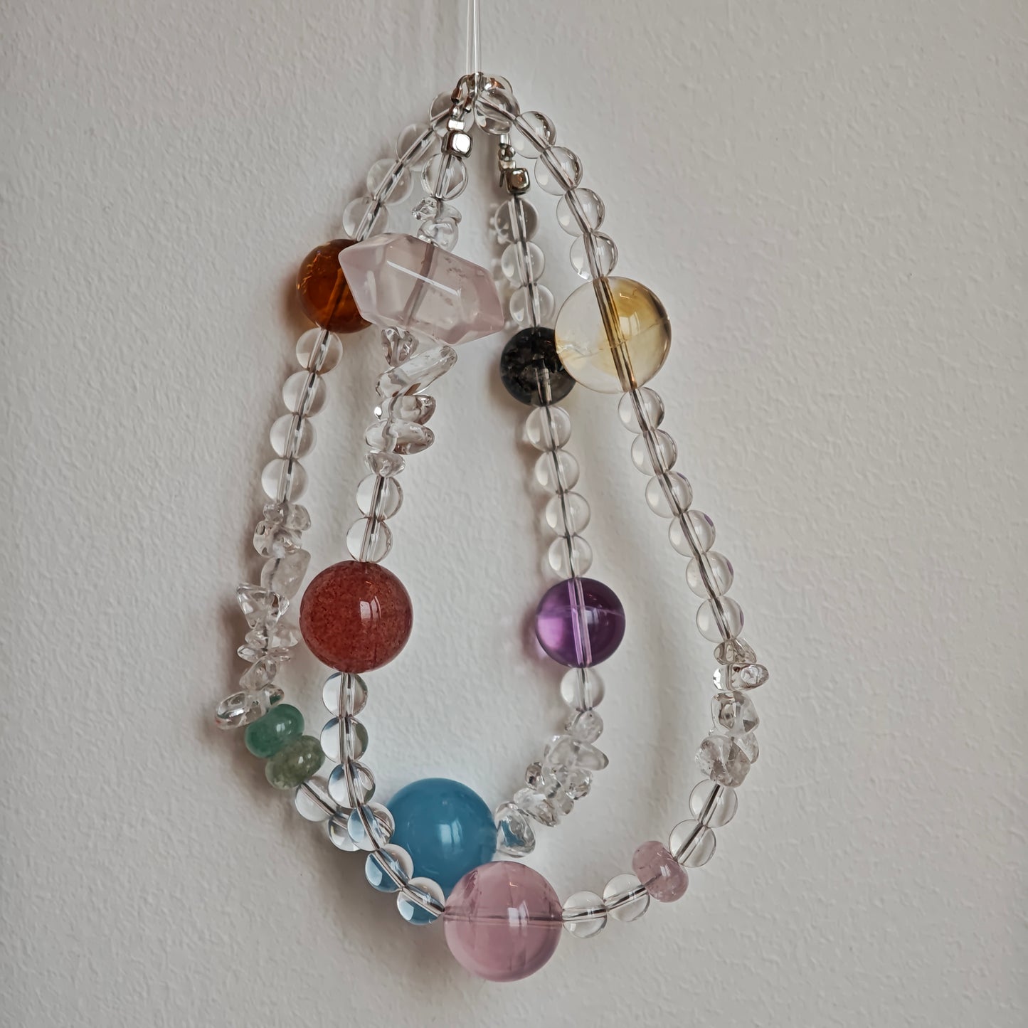 Handmade Clear Quartz Necklace with Multi-Gemstone