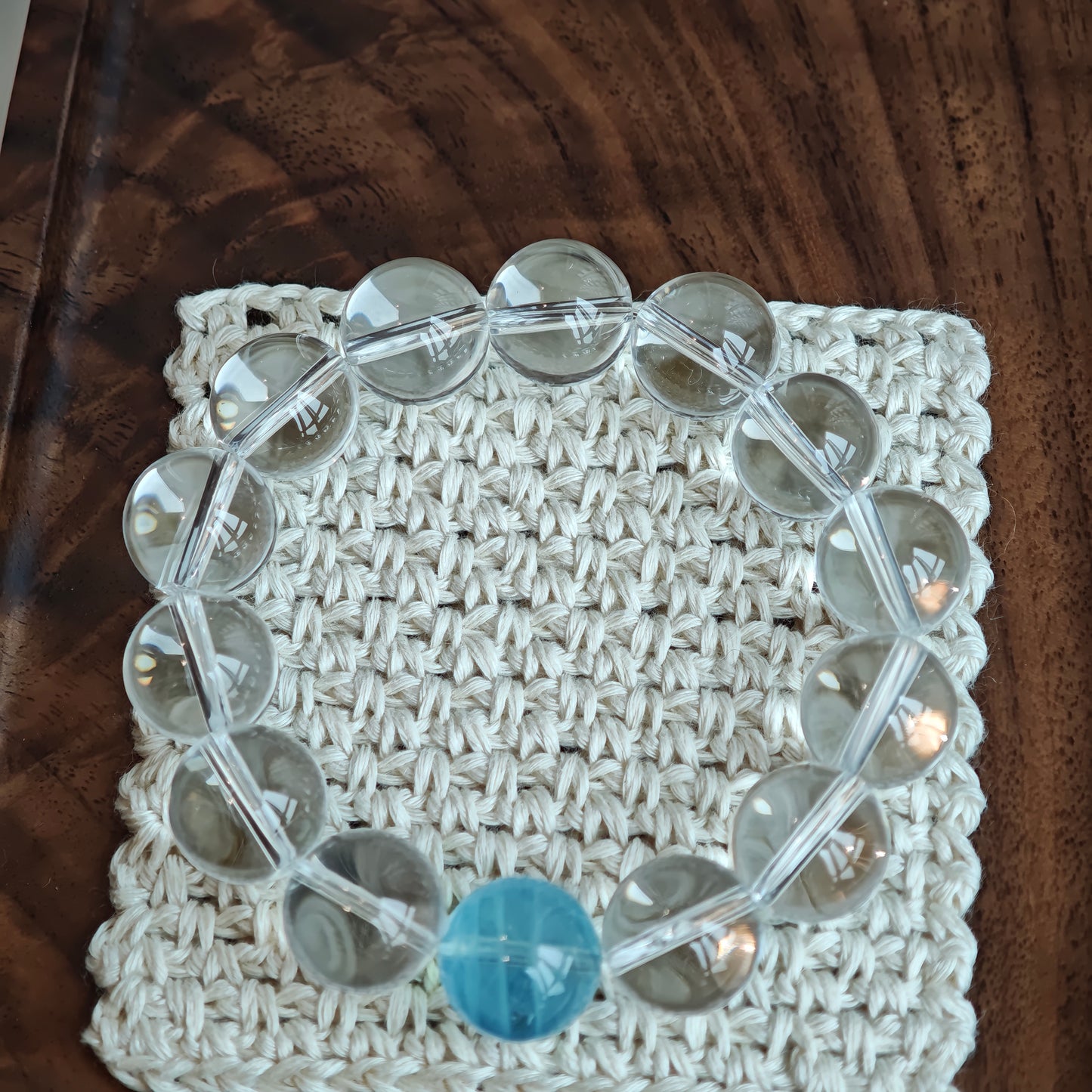 Aquamarine & Clear Quartz Bracelet – Ocean’s Whisper "Tide & Light"