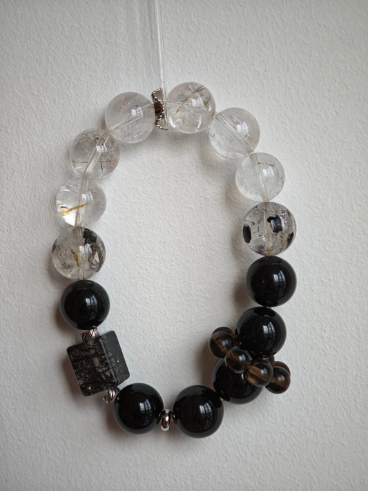 Black Gold Ultra-Sparkle Azeztulite Obsidian Crystal Bracelet