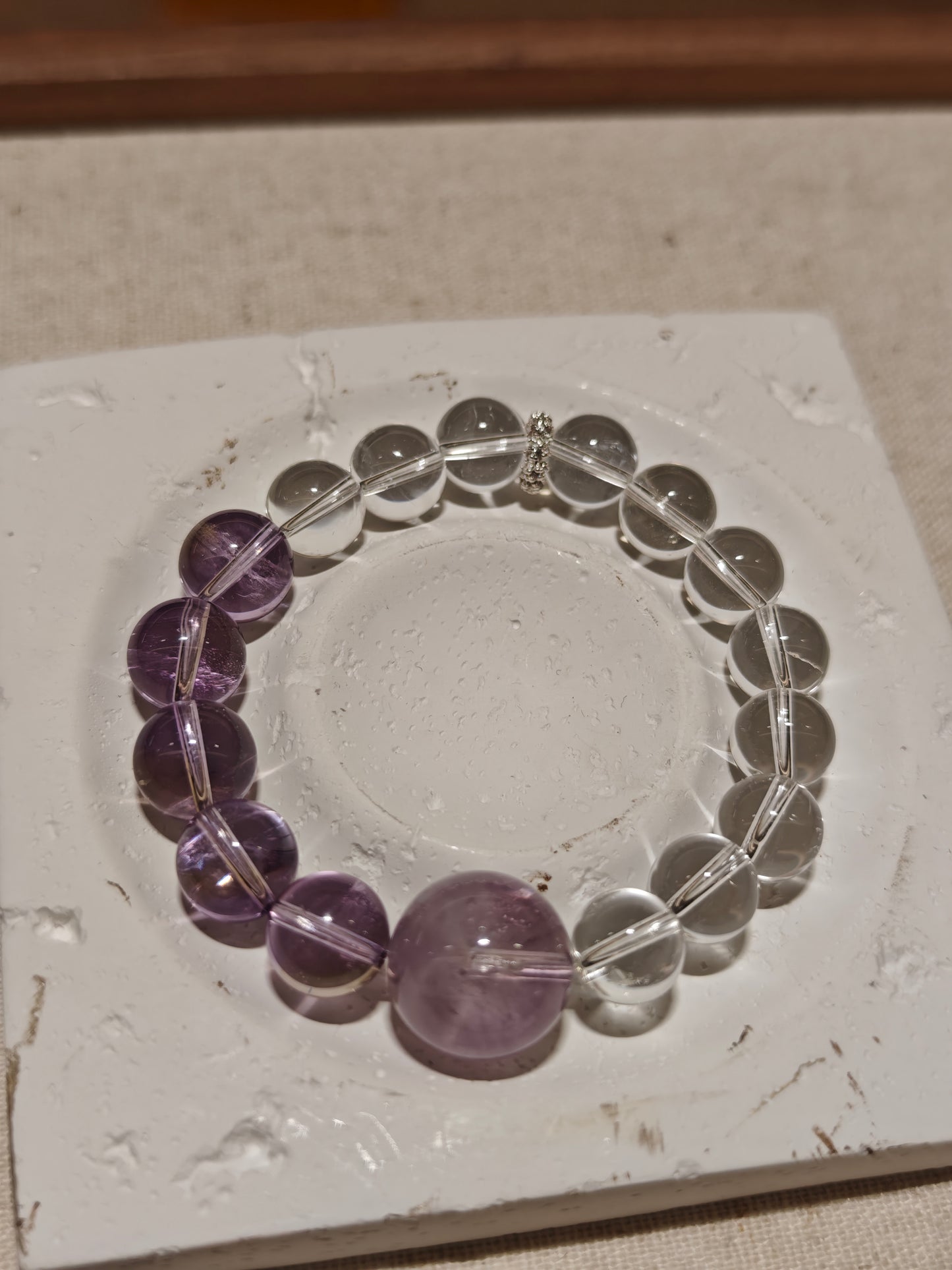 Celestial Amethyst & Clear Quartz Bracelet – Stardust Serenade