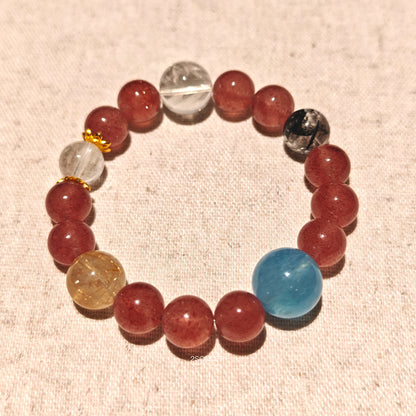 Pigeon Blood Red Strawberry Quartz Bracelet
