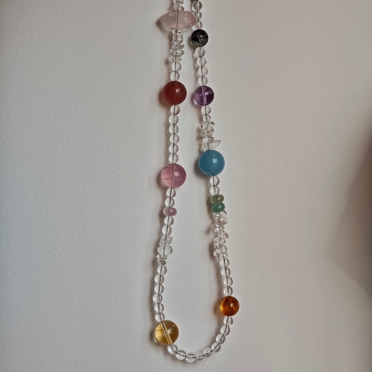 Handmade Clear Quartz Necklace with Multi-Gemstone