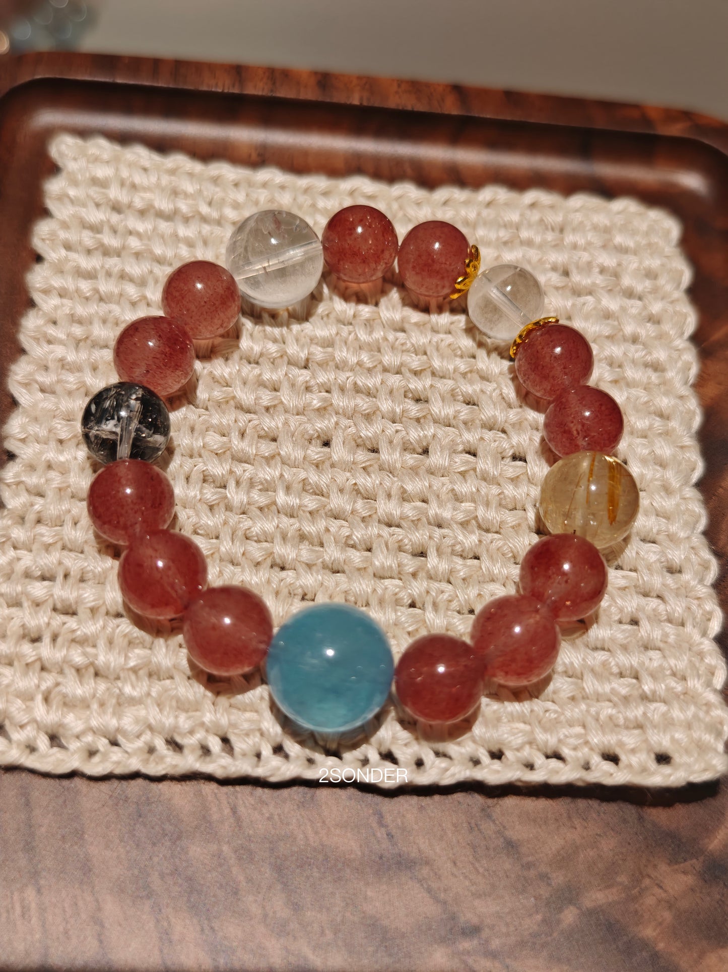 Pigeon Blood Red Strawberry Quartz Bracelet