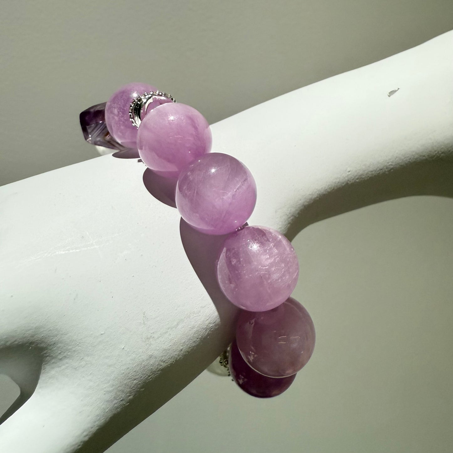 Kunzite, White Phantom Quartz & Amethyst Bracelet