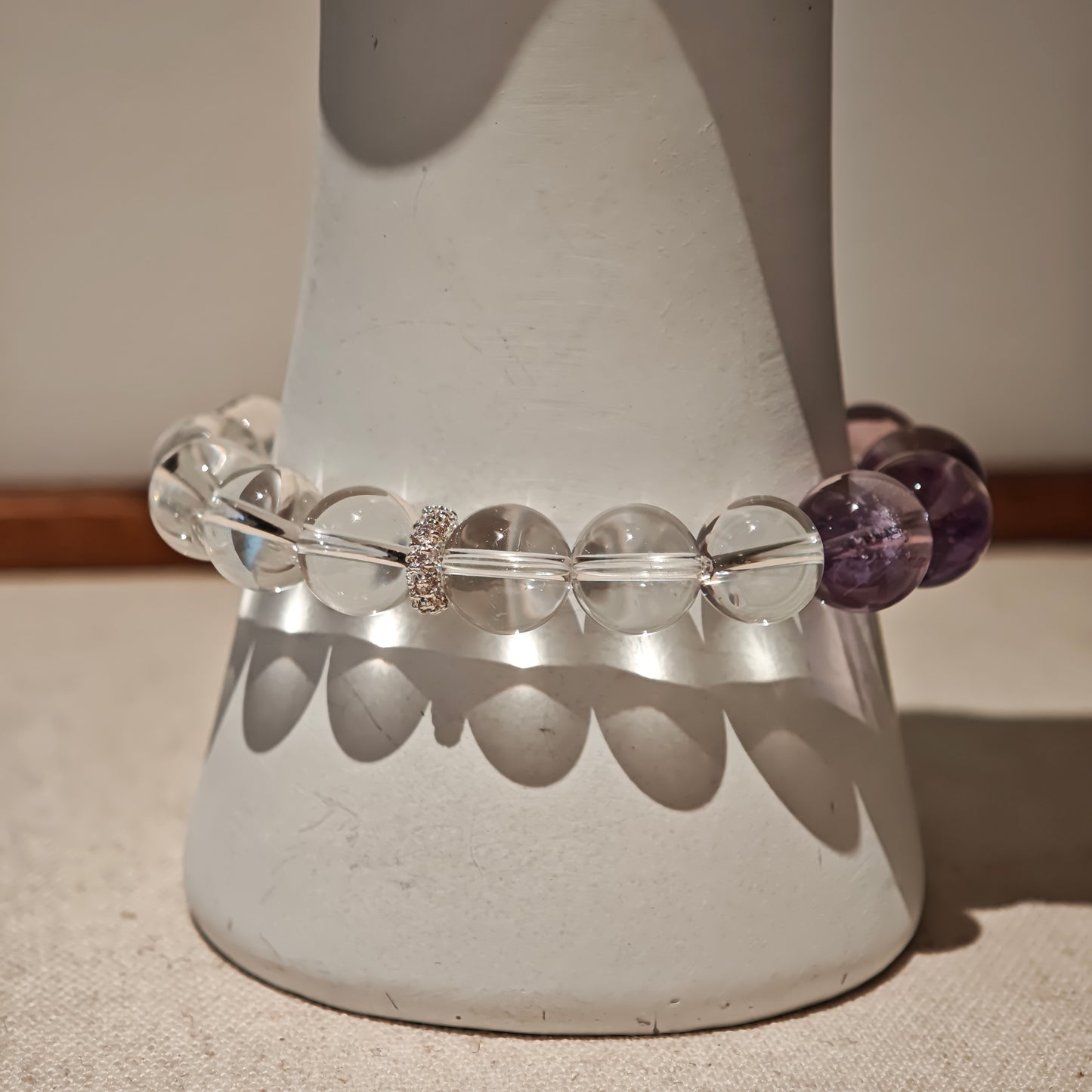 Celestial Amethyst & Clear Quartz Bracelet – Stardust Serenade