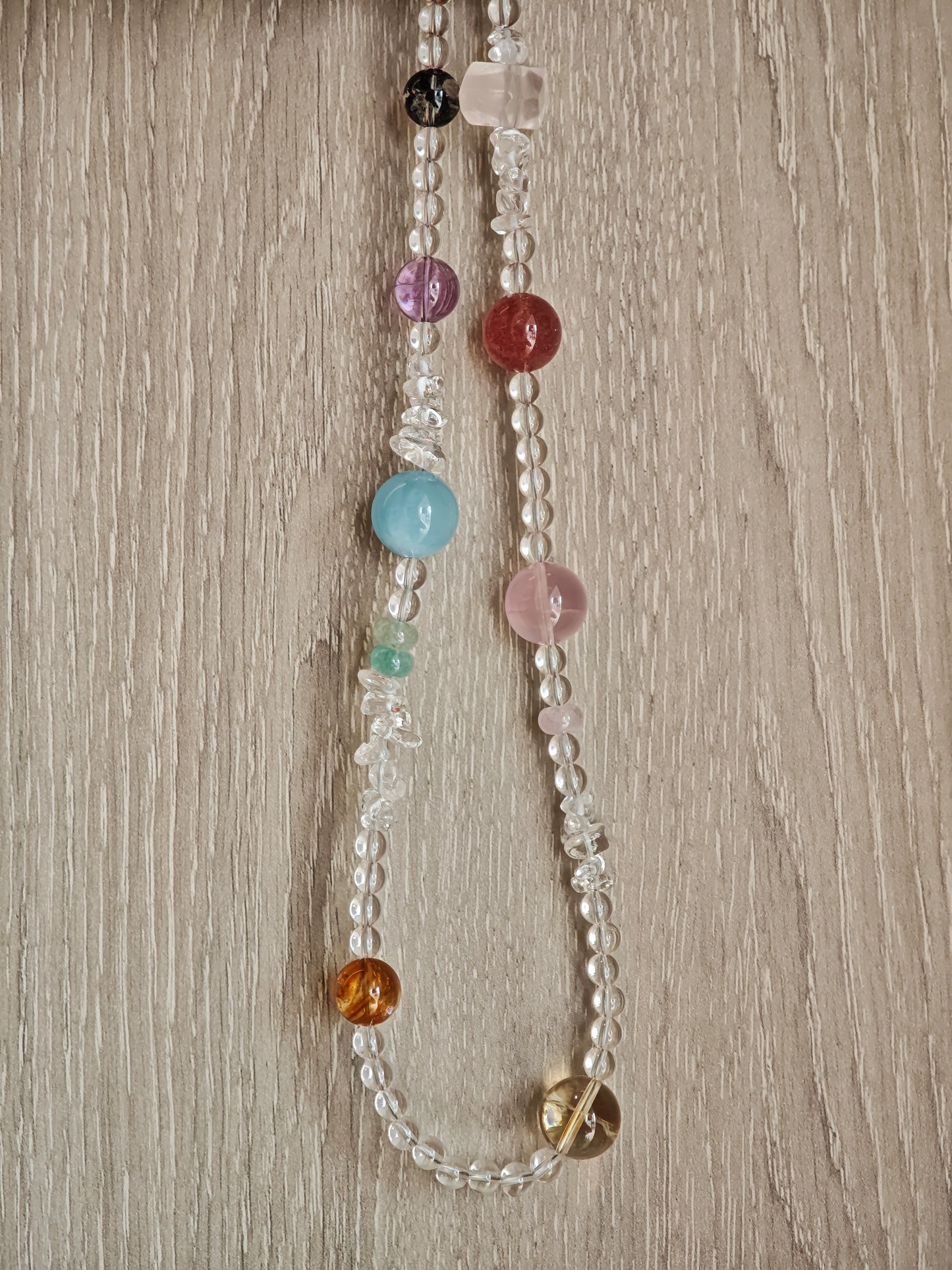 Handmade Clear Quartz Necklace with Multi-Gemstone