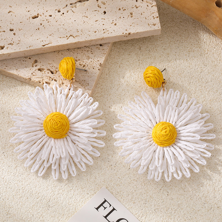Boho Chic Getaway: Handcrafted Dainty Daisy Ear Drops for Sweet Fresh Vibes
