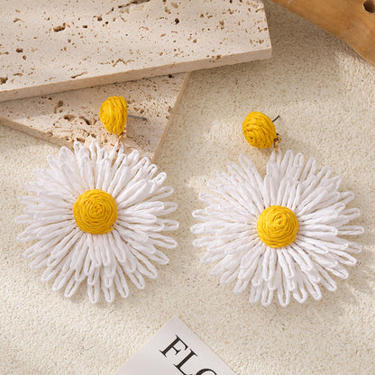 Boho Chic Getaway: Handcrafted Dainty Daisy Ear Drops for Sweet Fresh Vibes
