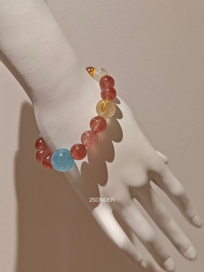 Pigeon Blood Red Strawberry Quartz Bracelet