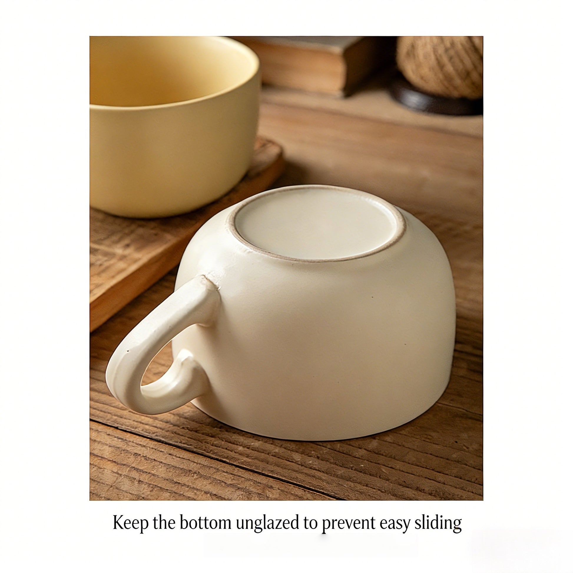 This is a 825ml big matte ceramic mug and oatmeal bowl. 2 colors for options: egg yolk and creamy yellow.