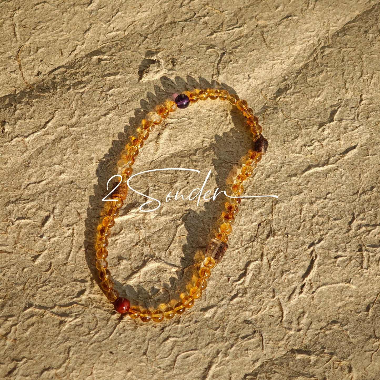 Citrine & Agarwood Layered Bracelet
