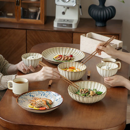 This is a 9-inch/23.5cm deep plate with blue lotus leaf patterns. The capacity is 920ml. And it's with wide and open shape. Crafted using a reactive "Kiln Change" glaze technique, each plate reacts differently to the high heat of the kiln.