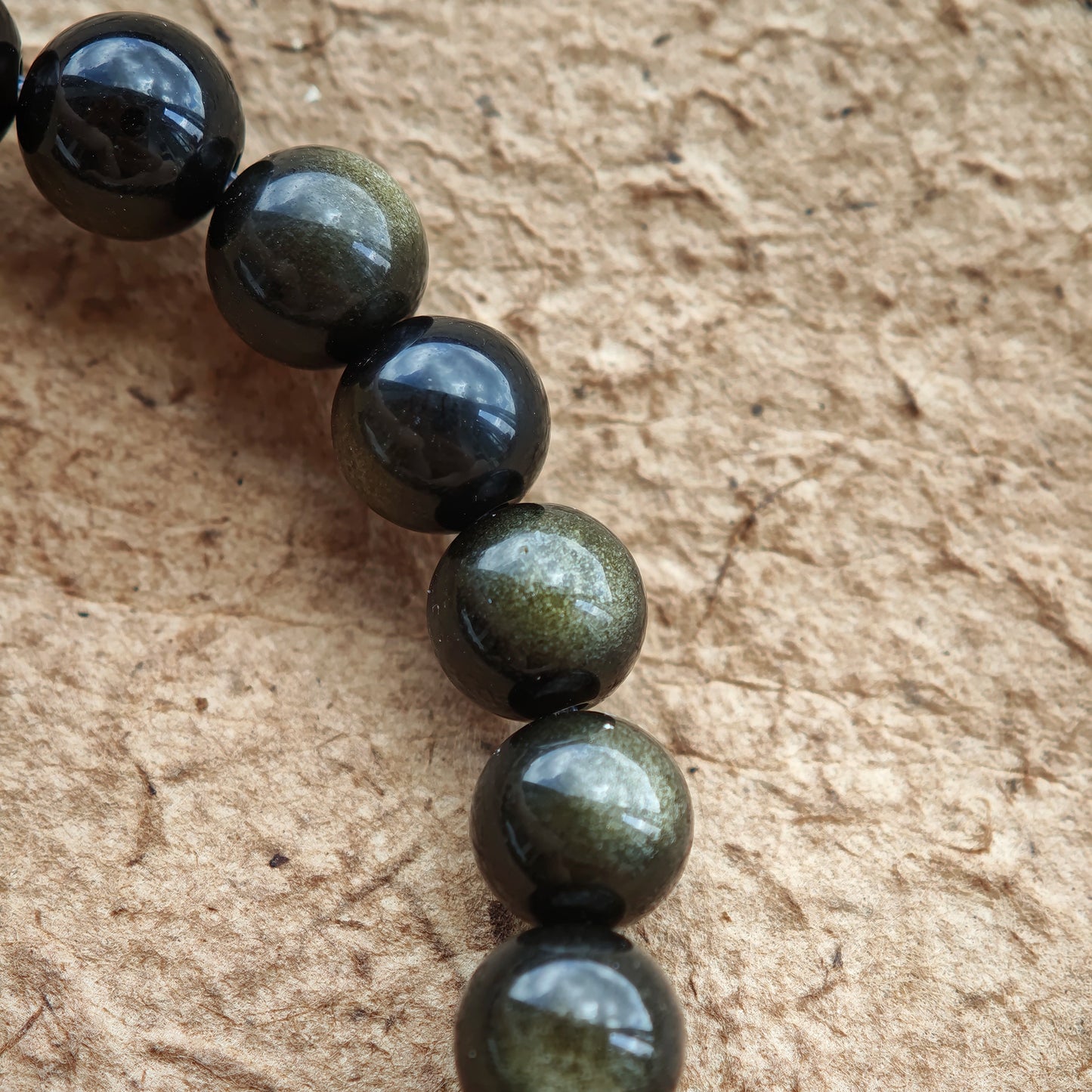 Golden Obsidian Bracelet with Natural Stone Pendant