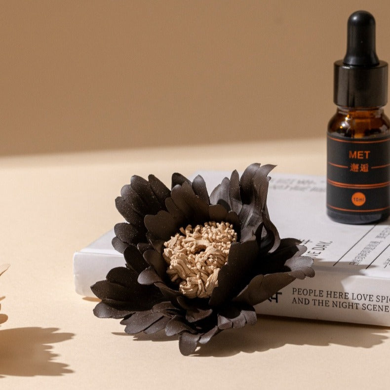 This is a ceramic flower incense stick holder with a lifelike flower. Each ceramic flower is individually hand-shaped using traditional ceramic craftsmanship. The ceramic flower is with diameter of 8cm and height of 4.3cm.