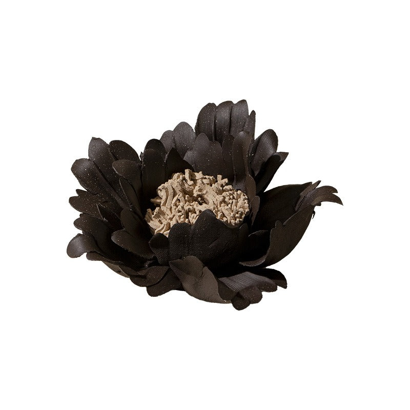 This is a ceramic flower incense stick holder with a lifelike flower. Each ceramic flower is individually hand-shaped using traditional ceramic craftsmanship. The ceramic flower is with diameter of 8cm and height of 4.3cm.