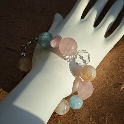 Five pastel power crystals—sea, petal, ice, honey, and twilight—combine in sweet color play.