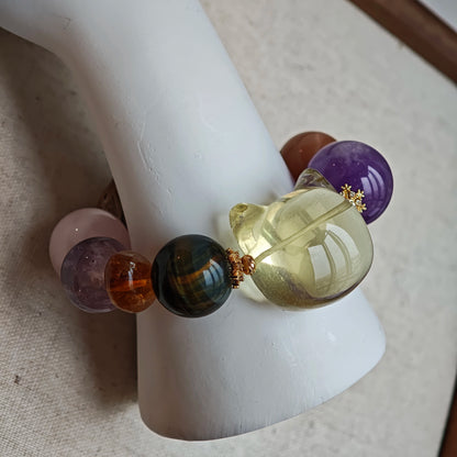 The "Meow" Multi-Gemstones & Crystals Bracelet by 2Sonder