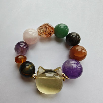 The "Meow" Multi-Gemstones & Crystals Bracelet by 2Sonder