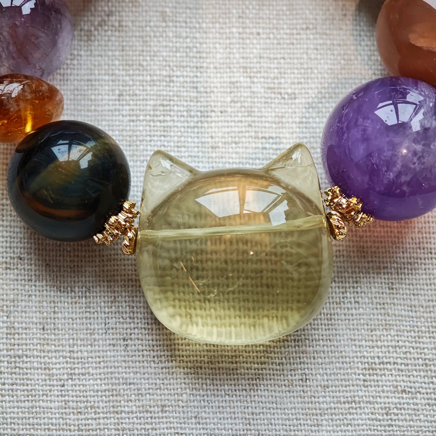 The "Meow" Multi-Gemstones & Crystals Bracelet by 2Sonder