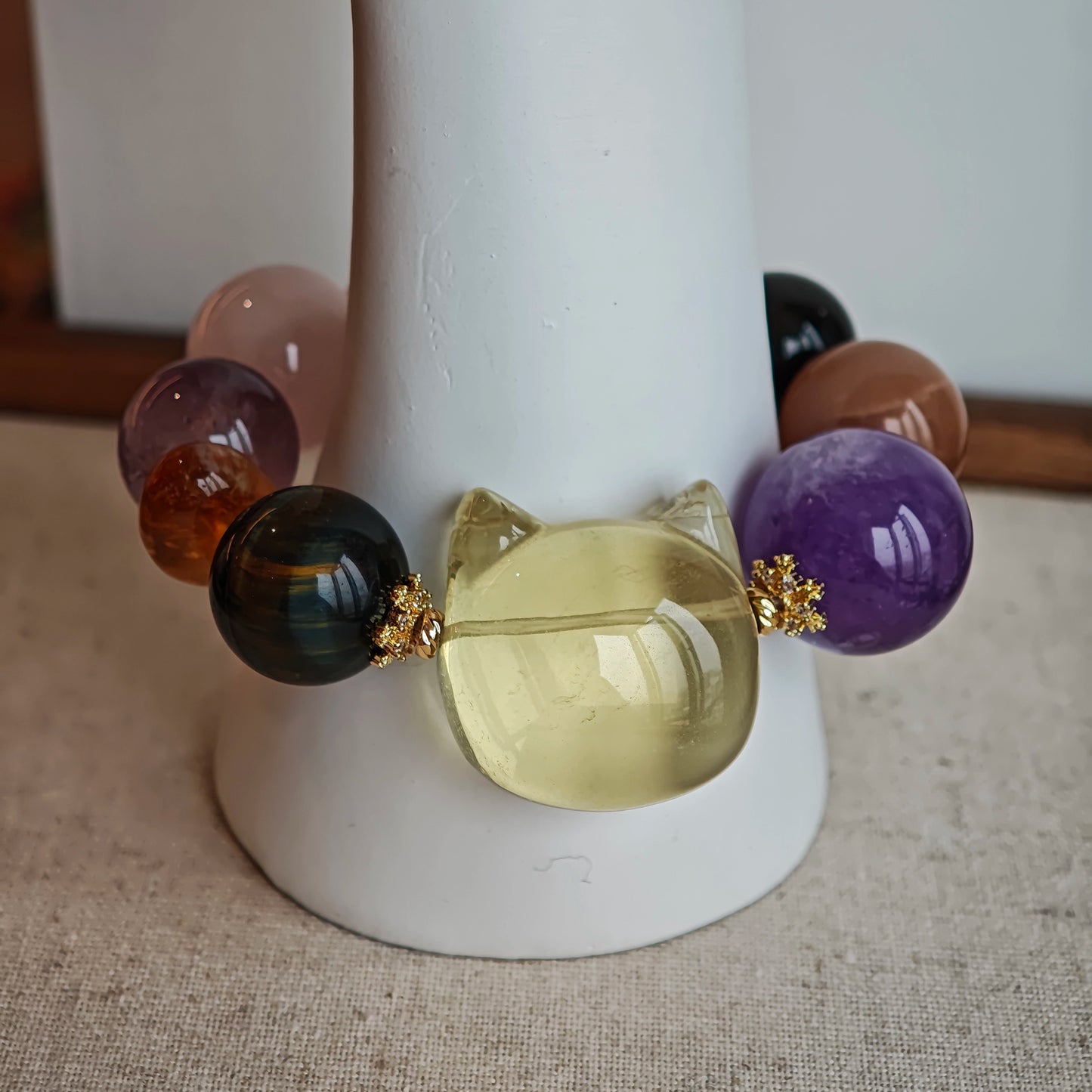 The "Meow" Multi-Gemstones & Crystals Bracelet by 2Sonder
