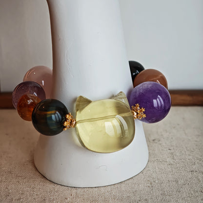 The "Meow" Multi-Gemstones & Crystals Bracelet by 2Sonder