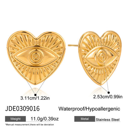 18K Gold Plated Stainless Steel Earrings | Heart, Flower & Sun Minimalist Jewelry for Women