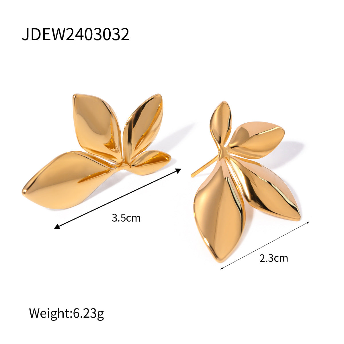 18K Gold Plated Stainless Steel Earrings | Heart, Flower & Sun Minimalist Jewelry for Women