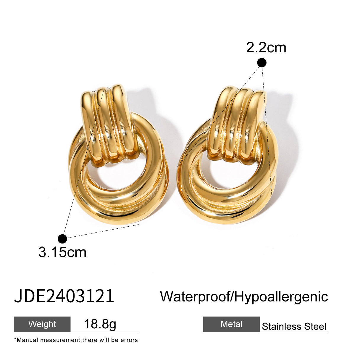 18K Gold Plated Stainless Steel Earrings | Heart, Flower & Sun Minimalist Jewelry for Women