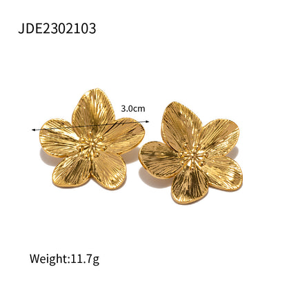 18K Gold Plated Stainless Steel Earrings | Heart, Flower & Sun Minimalist Jewelry for Women