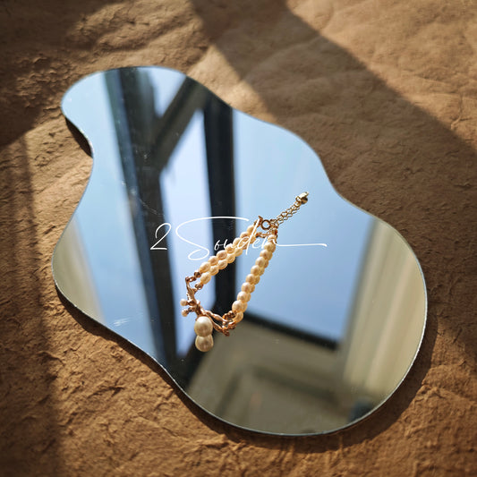 This bracelet is inspired by the romantic concept of "intertwined destiny," the vintage gold color sterling silver gently wraps together like vines. The end of the vines are plated lustrous Freshwater Pearls, symbolizing the beautiful bonds of life.