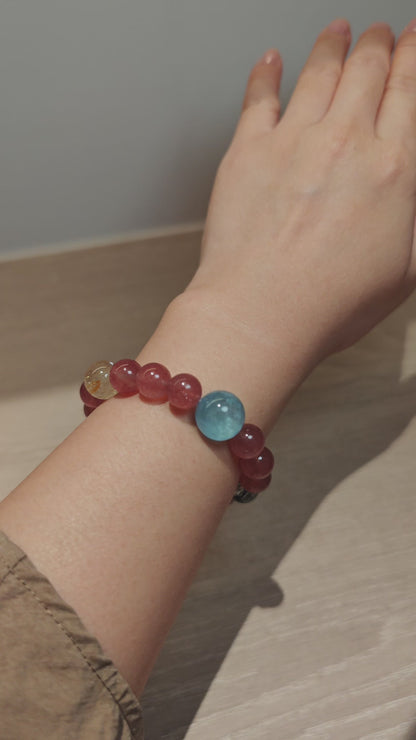 Pigeon Blood Red Strawberry Quartz Bracelet