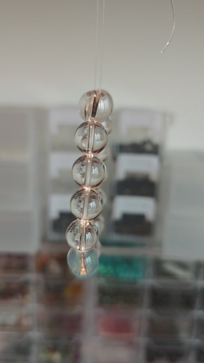 Aquamarine & Clear Quartz Bracelet – Ocean’s Whisper "Tide & Light"